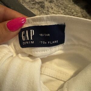 GAP White '70s Flare Denim Pants